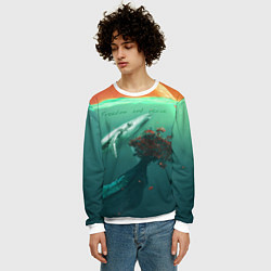 Свитшот мужской Кит - Freedom and peace, цвет: 3D-белый — фото 2