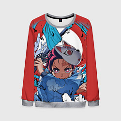 Свитшот мужской ДЫХАНИЕ ВОДЫ ВТОРОЙ СТИЛЬ, цвет: 3D-меланж