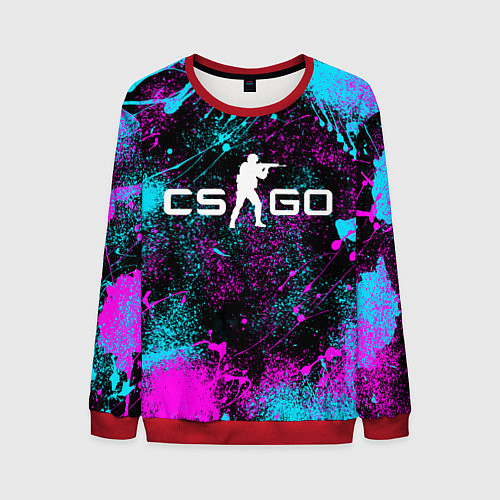 Мужской свитшот КС ГО НЕОН CS GO NEON / 3D-Красный – фото 1