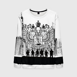 Свитшот мужской Герб Black&White, цвет: 3D-белый