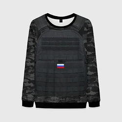 Свитшот мужской Бронежилет: Армия России, цвет: 3D-черный