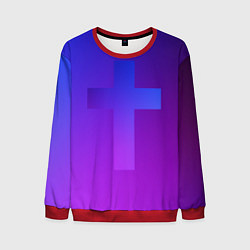 Мужской свитшот Крест в неоне