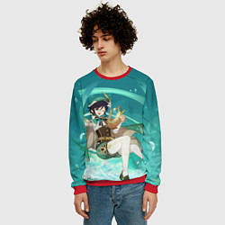 Свитшот мужской Venti Genshin Impact, цвет: 3D-красный — фото 2