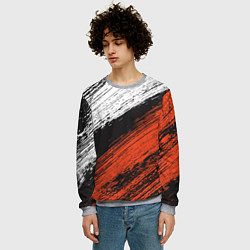 Свитшот мужской БЕЛО-РЫЖИЙ ГРАНЖ, цвет: 3D-меланж — фото 2