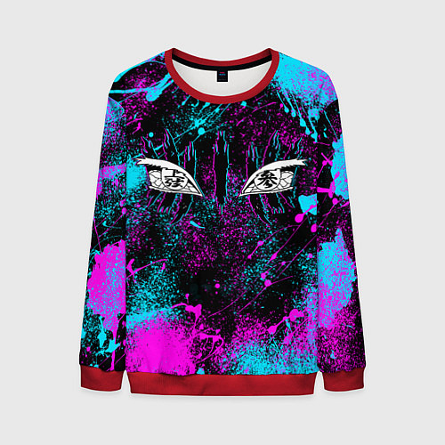 Мужской свитшот ГЛАЗА АКАЗЫ ГЛИТЧ / 3D-Красный – фото 1