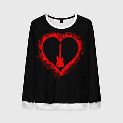 Свитшот мужской Любовь к музыке Гитара, цвет: 3D-белый