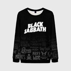 Мужской свитшот Black Sabbath логотипы рок групп