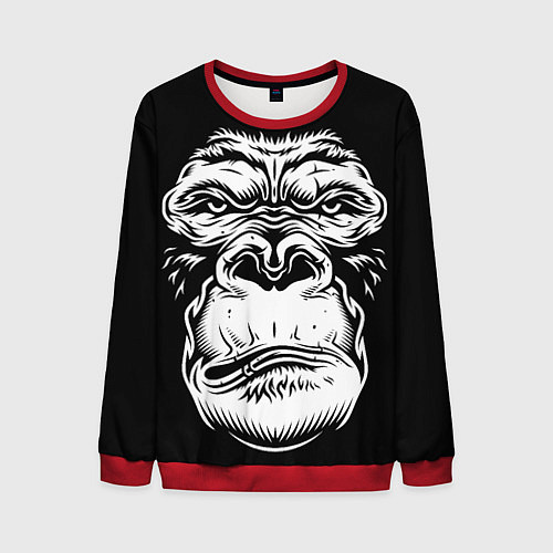 Мужской свитшот Морда гориллы / 3D-Красный – фото 1