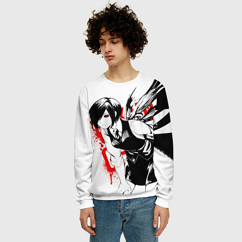 Мужской свитшот ТОУКА TOKYO GHOUL / 3D-Белый – фото 3
