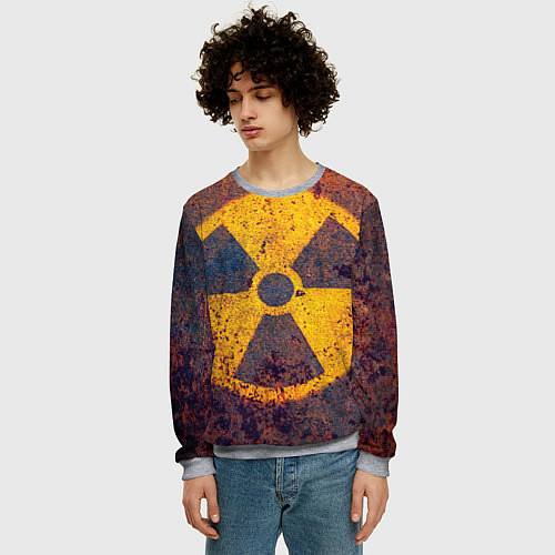 Мужской свитшот Радиактивно! / 3D-Меланж – фото 3