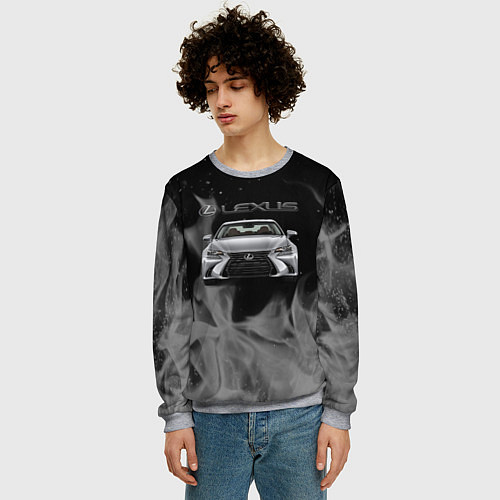 Мужской свитшот Lexus лексус огонь / 3D-Меланж – фото 3
