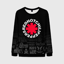 Свитшот мужской Red Hot Chili Peppers Логотипы рок групп, цвет: 3D-черный