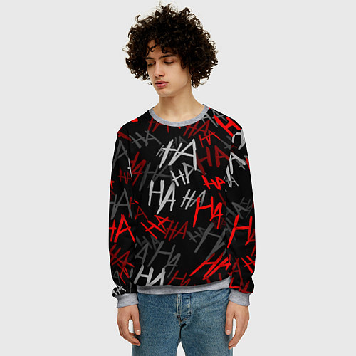 Мужской свитшот HA HA HA / 3D-Меланж – фото 3