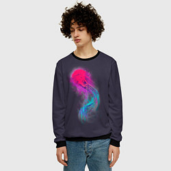 Свитшот мужской Медуза Градиент Неон, цвет: 3D-черный — фото 2