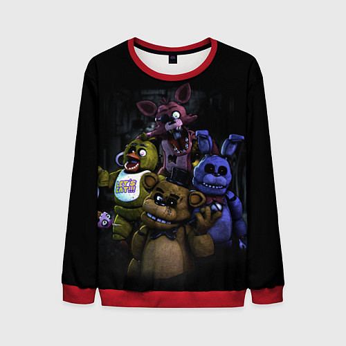 Мужской свитшот Five Nights at Freddys - FNAF персонажи игры / 3D-Красный – фото 1