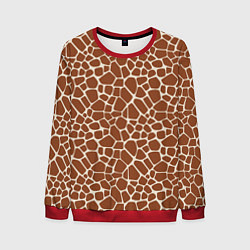 Свитшот мужской Шкура Жирафа - Giraffe, цвет: 3D-красный
