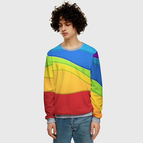 Мужской свитшот Fashion pattern 2022 Wave / 3D-Меланж – фото 3