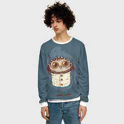 Свитшот мужской Совушка-в костюме акулы, цвет: 3D-белый — фото 2