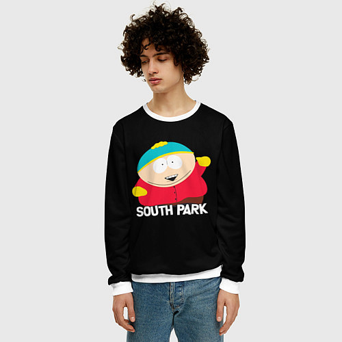 Мужской свитшот Южный парк - Эрик Eric / 3D-Белый – фото 3