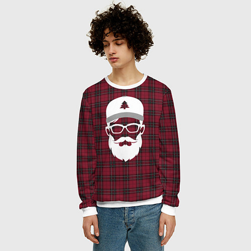 Мужской свитшот Хипстер русская версия / 3D-Белый – фото 3