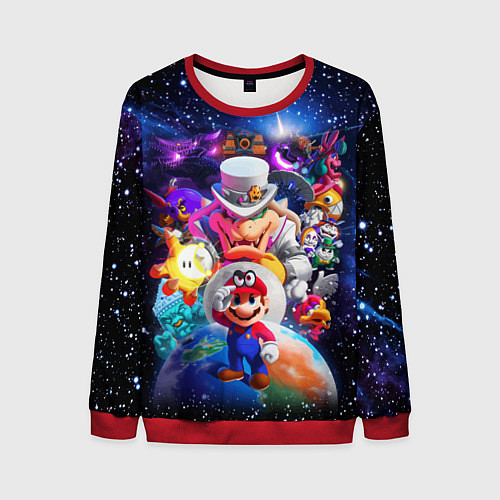 Мужской свитшот Super Mario Odyssey Space Video game / 3D-Красный – фото 1