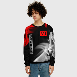 Свитшот мужской ЦИВИЛИЗАЦИЯ 6 Огонь, цвет: 3D-черный — фото 2