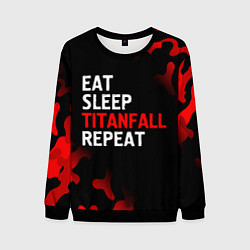 Свитшот мужской Eat Sleep Titanfall Repeat Милитари, цвет: 3D-черный