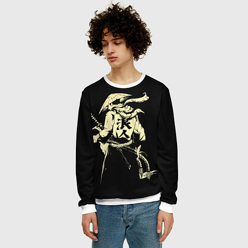 Мужской свитшот Ниндзя-воин / 3D-Белый – фото 3