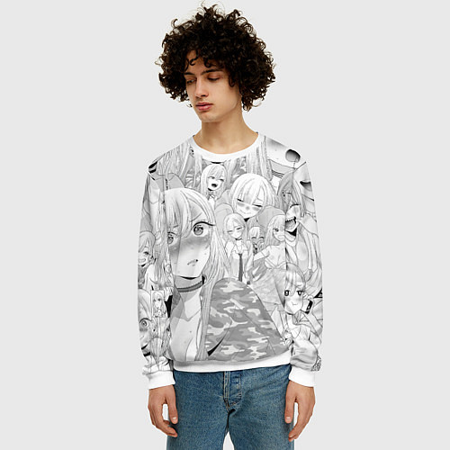 Мужской свитшот Marin Kitagawa: Pencil Art / 3D-Белый – фото 3