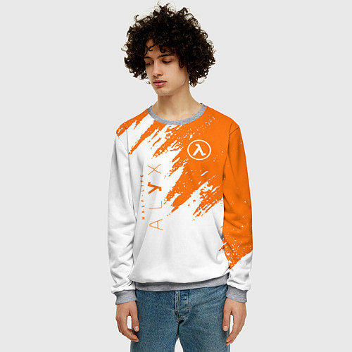Мужской свитшот Half-life texture / 3D-Меланж – фото 3