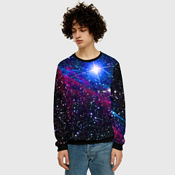 Свитшот мужской Открытый космос Star Neon, цвет: 3D-черный — фото 2