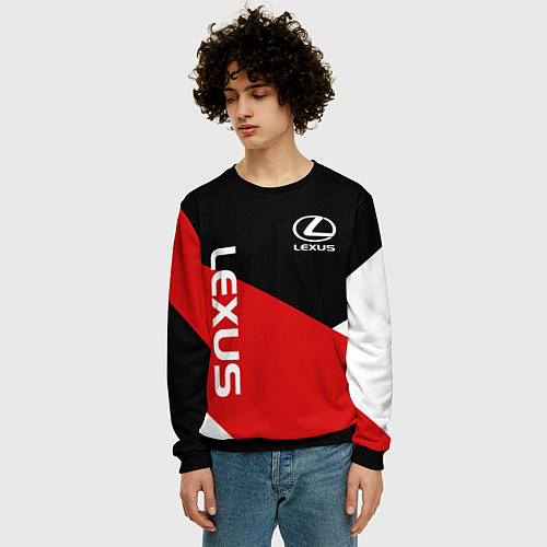 Мужской свитшот LEXUS ЛЕКСУС ТРИ ЦВЕТА / 3D-Черный – фото 3