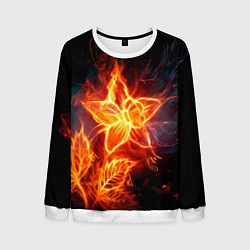 Свитшот мужской Flower Neon Fashion 2035 Flame, цвет: 3D-белый