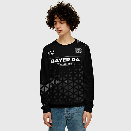 Мужской свитшот Bayer 04 Форма Champions / 3D-Черный – фото 3