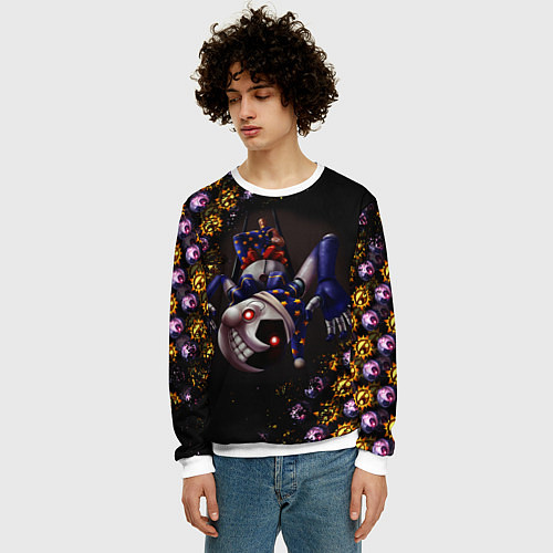 Мужской свитшот Five Nights at Freddys: Security Breach Луна патте / 3D-Белый – фото 3