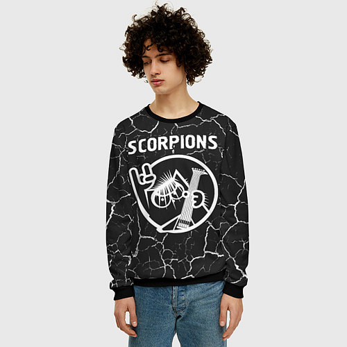 Мужской свитшот Scorpions КОТ Трещины / 3D-Черный – фото 3