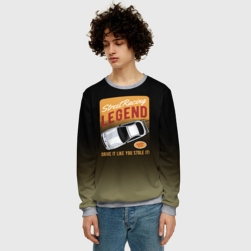 Мужской свитшот Legend Car / 3D-Меланж – фото 3
