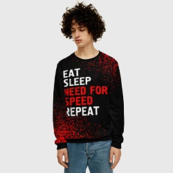 Свитшот мужской Eat Sleep Need for Speed Repeat - Спрей, цвет: 3D-черный — фото 2
