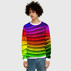 Свитшот мужской Color line neon pattern Abstraction Summer 2023, цвет: 3D-белый — фото 2