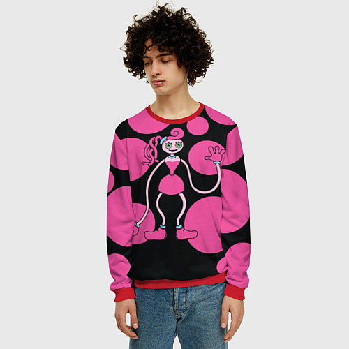 Мужской свитшот Mommy Long Legs Мама длинные ноги / 3D-Красный – фото 3