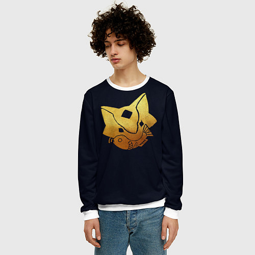 Мужской свитшот Sky Кошачья Маска / 3D-Белый – фото 3