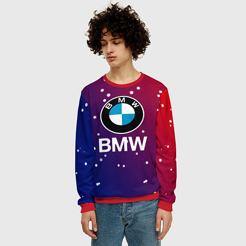 Мужской свитшот BMW Градиент Краска / 3D-Красный – фото 3