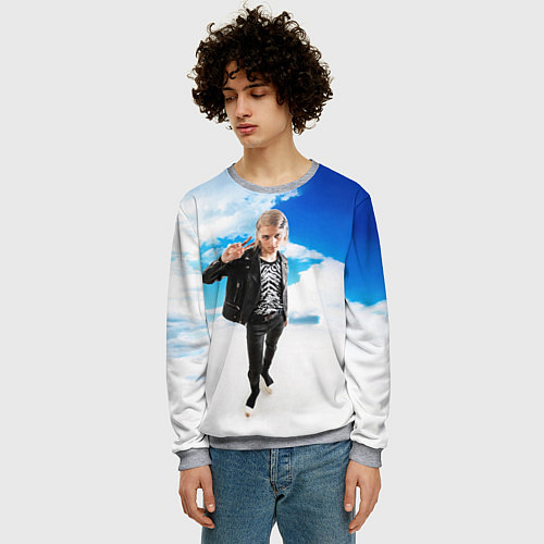 Мужской свитшот ПЛАТИНА SOSA MUZIK / 3D-Меланж – фото 3