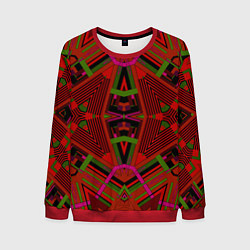 Мужской свитшот Геометрический этнический арабский узор в красно ч