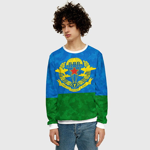 Мужской свитшот НИКТО КРОМЕ НАС ВДВ / 3D-Белый – фото 3