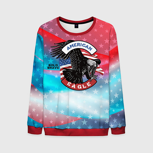 Мужской свитшот Американский орел USA / 3D-Красный – фото 1