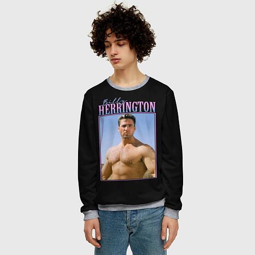 Мужской свитшот Billy Herrington Photo / 3D-Меланж – фото 3