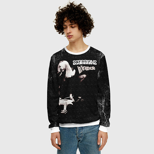Мужской свитшот In Trance - Scorpions / 3D-Белый – фото 3