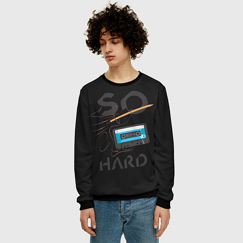 Мужской свитшот Так тяжело / 3D-Черный – фото 3