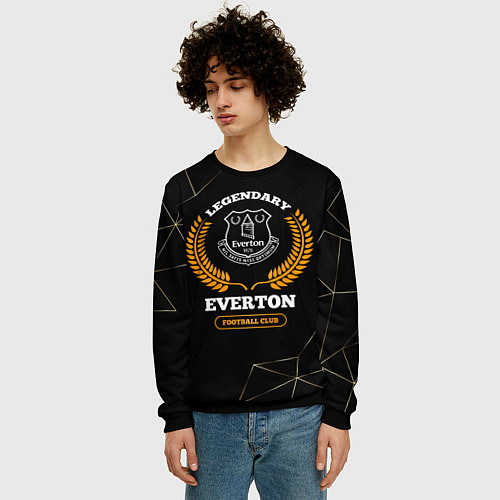 Мужской свитшот Лого Everton и надпись Legendary Football Club на / 3D-Черный – фото 3